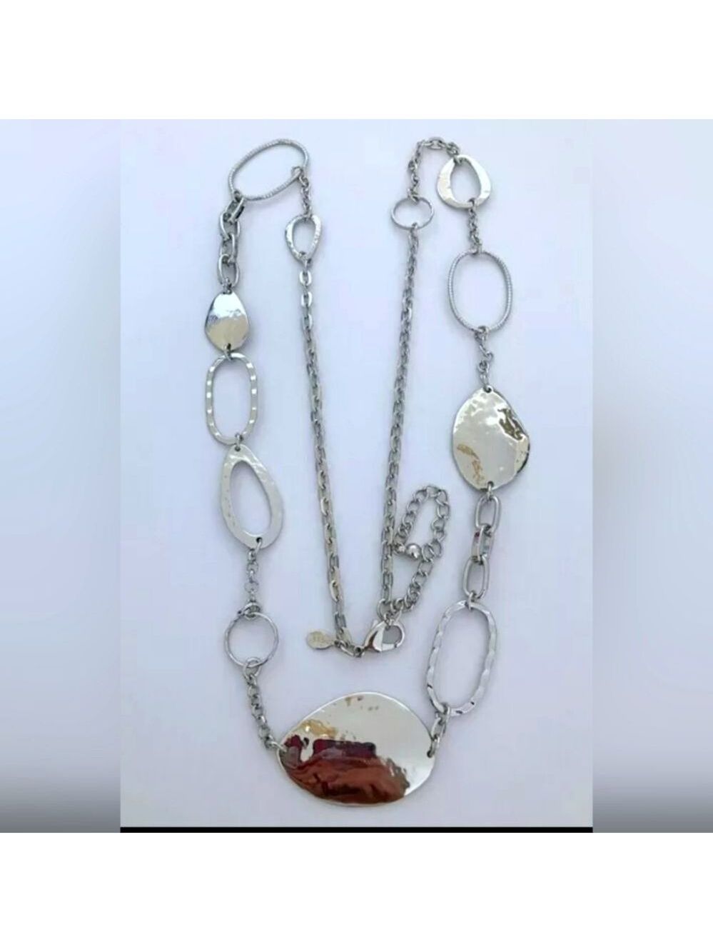 CHICO'S SILVER TONE 38"-42" NECKLACE NWOT